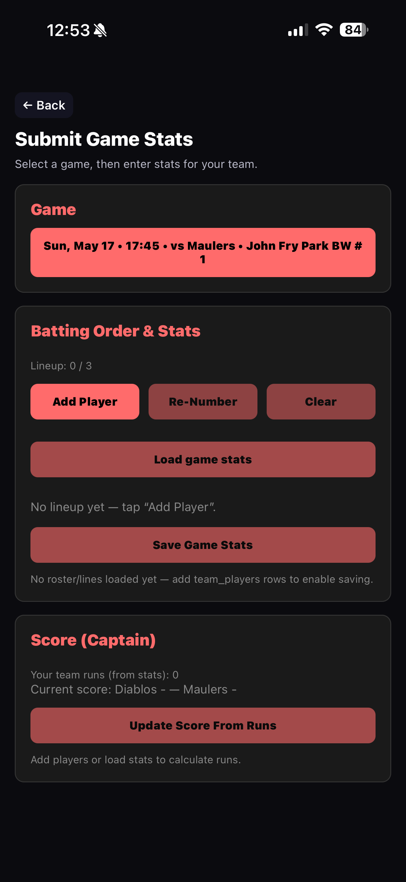 EBL app captain tools