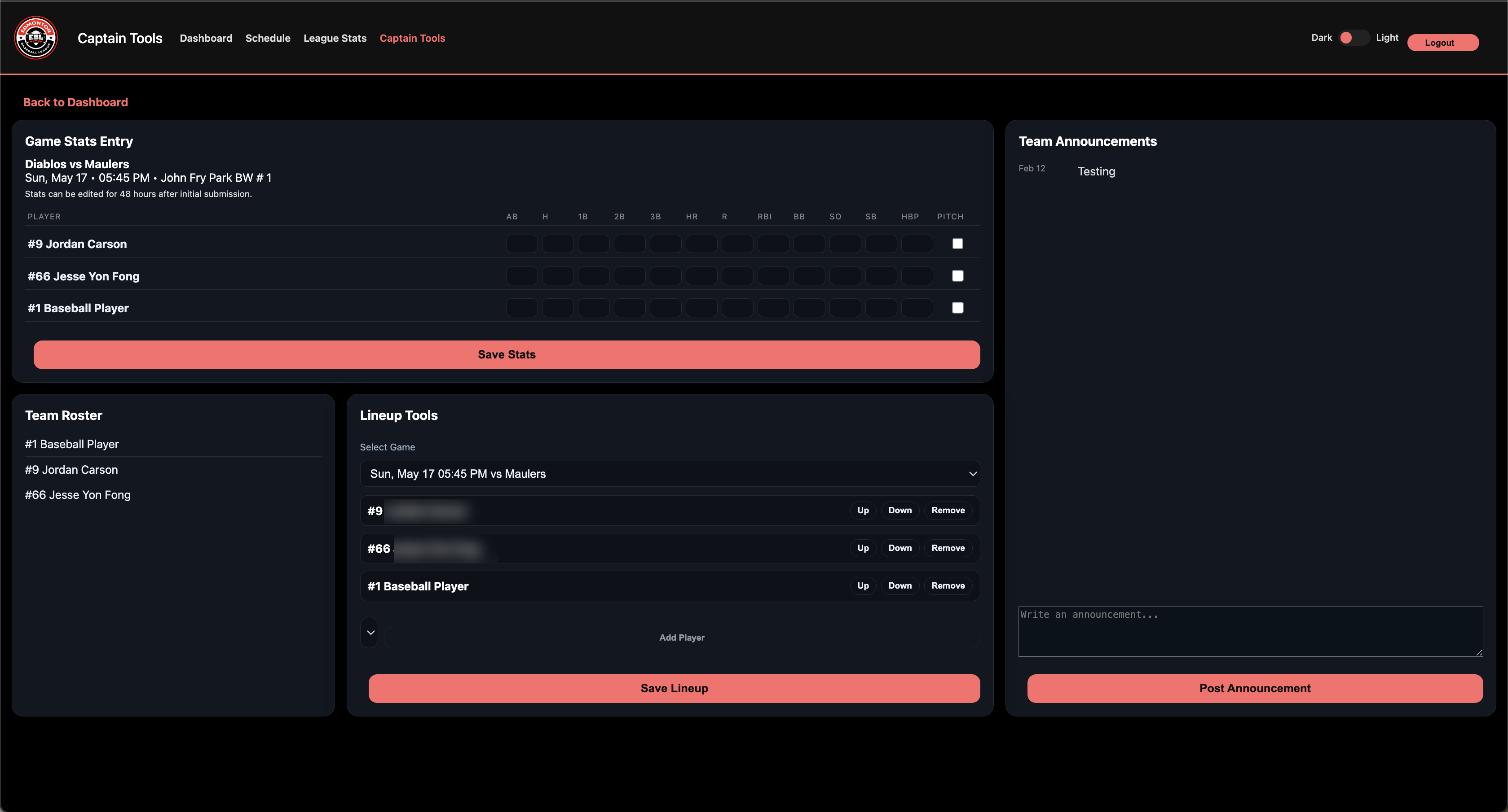 EBL web captain tools